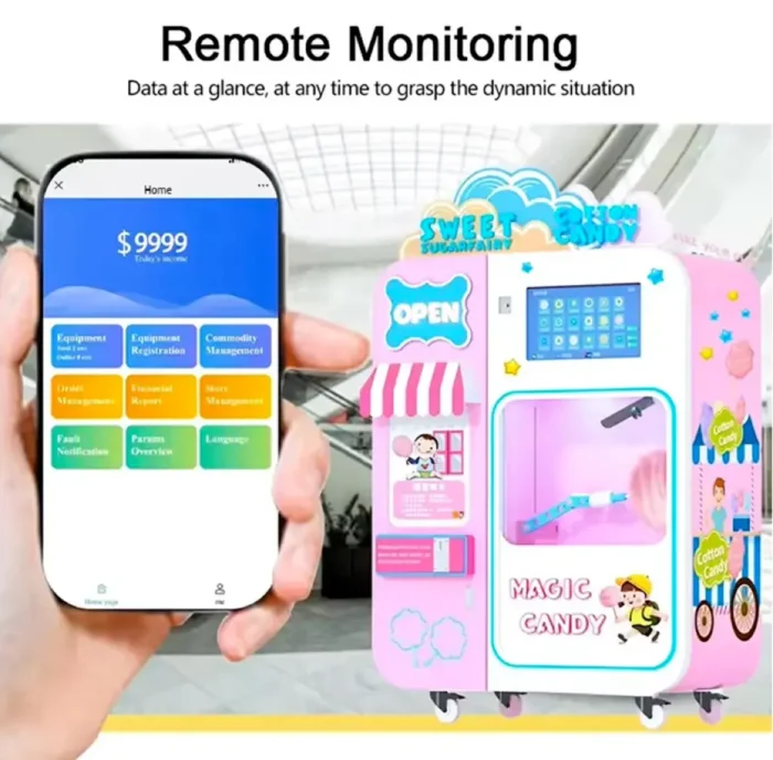 24-hour automatic cotton candy vending machine