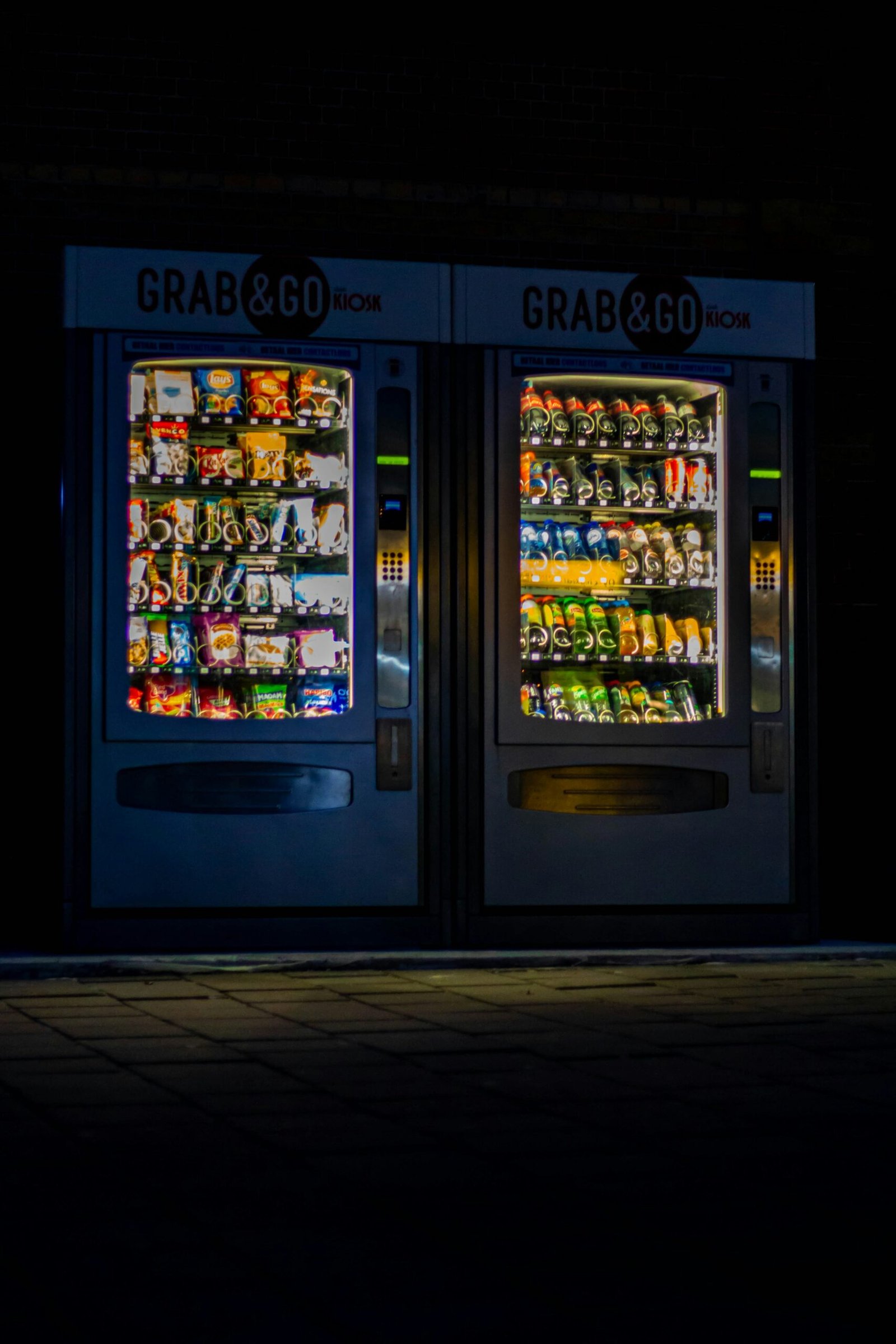 black and yellow vending machine