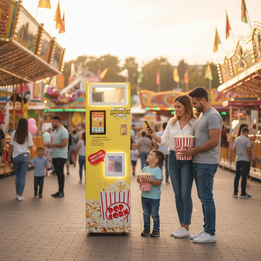 Self-service Popcorn vending machine usage scenarios in amusement parks -eleven vending
