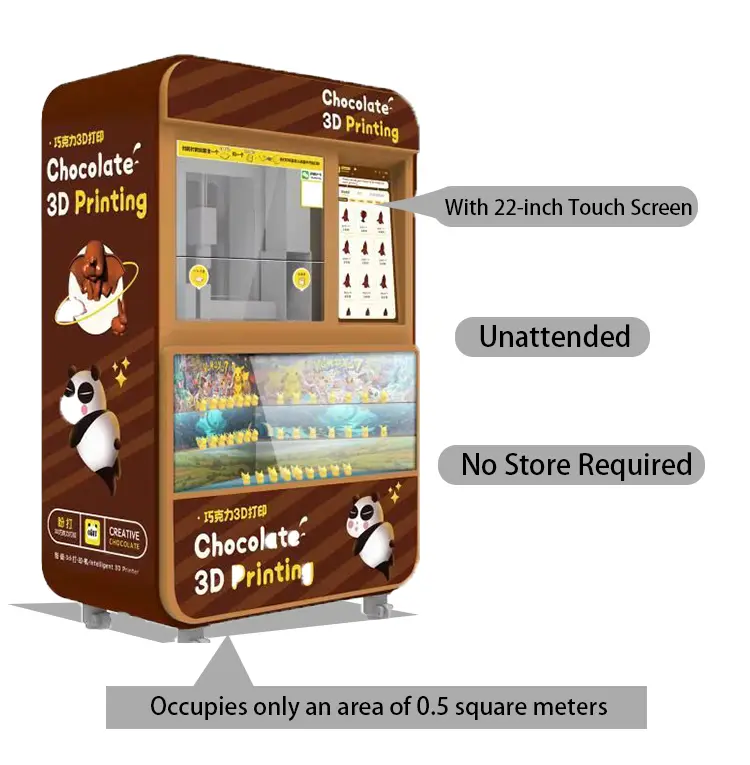 3D detalhes da máquina de venda automática de impressão de chocolate página image-onze vending