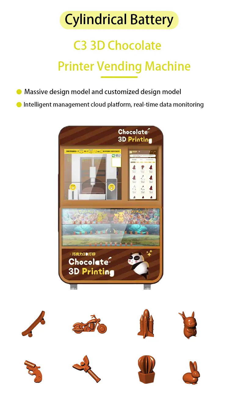 3D detalhes da máquina de venda automática de impressão de chocolate página image-onze vending